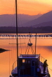 SCOTLAND, Highlands, GLENCOE, Dams End, dusk view and boat, SCO775JPL