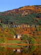 SCOTLAND, Highlands, Trossachs, Tigh Mor, autumn scenery and and castle, SCO772JPL