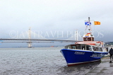 SCOTLAND, Queensferry, Forth Road Bridge and Forthbelle tour boat, SCO1268JPL