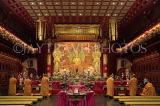 SINGAPORE, Chinatown, The Buddha Tooth Relic Temple, main hall and monks, SIN591JPL