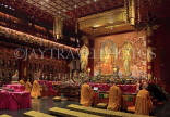 SINGAPORE, Chinatown, The Buddha Tooth Relic Temple, main hall and monks, SIN593JPL