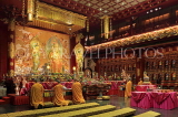 SINGAPORE, Chinatown, The Buddha Tooth Relic Temple, main hall and monks, SIN597JPL