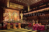 SINGAPORE, Chinatown, The Buddha Tooth Relic Temple, main hall and monks, SIN598JPL