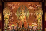 SINGAPORE, Chinatown, The Buddha Tooth Relic Temple, main hall statues, SIN589JPL