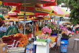 SINGAPORE, Little India, Waterloo Street, Kwan Im Thong Hood Cho Temlpe, flower stalls, SIN1371JPL