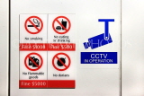SINGAPORE, MRT train station, sign showing prohibited items, SIN1375JPL