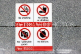 SINGAPORE, MRT train station, sign showing prohibited items, SIN1404JPL