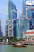 SINGAPORE, Marina Bay, Singapore skyline, and tour boat, SIN1422JPL