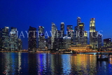 SINGAPORE, Marina Bay, and Singapore skyline, at night, SIN1389JPL