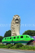 SINGAPORE, Sentosa Island, Merlion, and Sentosa Express (light railway), SIN720JPL