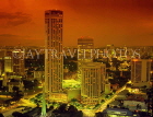 SINGAPORE, Swissotel Stamford Hotel towers, and city view at night, SIN241JPL