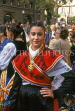SPAIN, Aragon, ZARAGOZA, Pilar Festival, woman in traditional dress, SPN867JPL