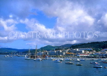 SPAIN, Galicia, Bayona, coast and town view, SPN494JPL