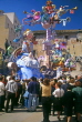 SPAIN, Valencia Prov, VALENCIA, Fallas Fiesta, large Fallas effigies in parade, SPN292JPL