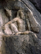 SRI LANKA, Anuradhapura, Isurumuniya Rock Temple, ancient bas-relief of man and horse, SLK262JPL