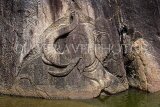 SRI LANKA, Anuradhapura, Isurumuniya Rock Temple site, bas-relief of elephant, SLK2223JPL