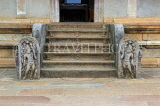 SRI LANKA, Anuradhapura, Isurumuniya Rock Temple site, guardstones at entrance, SLK5748JPL
