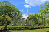 SRI LANKA, Anuradhapura, Ruwanweliseya Dagaba, and ancient stone pillars, SLK5551JPL