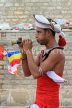 SRI LANKA, Anuradhapura, Ruwanweliseya Dagaba, musician on ceremony parade, SLK5627JPL
