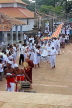 SRI LANKA, Anuradhapura, Ruwanweliseya Dagaba, pilgrims, drummers parade, SLK5614JPL