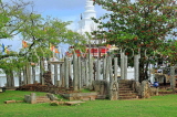 SRI LANKA, Anuradhapura, Thuparamaya Dagaba (stupa), and ancient stone pillars, SLK5675JPL