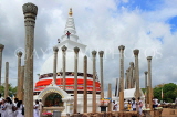 SRI LANKA, Anuradhapura, Thuparamaya Dagaba (stupa), and ancient stone pillars, SLK5685JPL