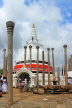 SRI LANKA, Anuradhapura, Thuparamaya Dagaba (stupa), and ancient stone pillars, SLK5686JPL