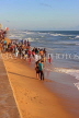 SRI LANKA, Colombo, Galle Face Green, people enjoying paddling on the beach, SLK5253JPL