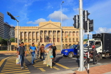 SRI LANKA, Colombo, old Parliament Building, and pedestrians crossing road, SLK5377JPL