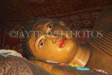 SRI LANKA, Dambulla Cave Temple (Golden Temple), reclining Buddha statue in cave, closeup, SLK2776JPL