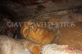 SRI LANKA, Dambulla Cave Temple (Golden Temple), reclining Buddha statue in cave, closeup, SLK2887JPL