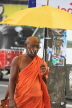 SRI LANKA, Kandy, Buddhist Monk with umbrella, SLK3928JPL