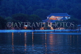 SRI LANKA, Kandy, Kandy Lake and Temple of the Tooth, night view, SLK3724JPL