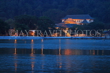 SRI LANKA, Kandy, Kandy Lake and Temple of the Tooth, night view, SLK3725JPL