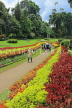 SRI LANKA, Kandy, Peradeniya Botanical Gardens, Flower Garden, and visitors, SLK4922JPL