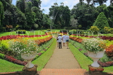 SRI LANKA, Kandy, Peradeniya Botanical Gardens, Flower Garden, and visitors, SLK4928JPL