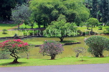 SRI LANKA, Kandy, Peradeniya Botanical Gardens, lake and rock border area, SLK4951JPL