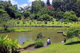 SRI LANKA, Kandy, Peradeniya Botanical Gardens, lake and rock border area, SLK5825JPL