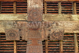 SRI LANKA, Kandy, Temple of the Tooth (Dalada Maligawa), Audience Hall, pillar carvings, SLK3312JPL