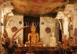 SRI LANKA, Kandy, Temple of the Tooth (Dalada Maligawa), Thai shrine, seated Buddha statue, SLK3045JPL
