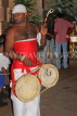 SRI LANKA, Kandy, Temple of the Tooth (Dalada Maligawa), drummer at temple ceremony, SLK3048JPL