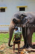 SRI LANKA, Kandy, Temple of the Tooth (Dalada Maligawa), elephant and mahout, SLK3315JPL