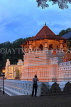 SRI LANKA, Kandy, Temple of the Tooth (Dalada Maligawa), illuminated, dusk view, SLK3399JPL