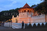 SRI LANKA, Kandy, Temple of the Tooth (Dalada Maligawa), illuminated, dusk view, SLK3400JPL