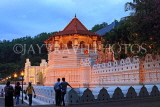 SRI LANKA, Kandy, Temple of the Tooth (Dalada Maligawa), illuminated, dusk view, SLK3401JPL