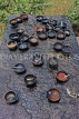 SRI LANKA, Kandy, Temple of the Tooth (Dalada Maligawa), small oil lamps for offerings, SLK3476JPL