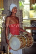 SRI LANKA, Kandy, Temple of the Tooth (Dalada Maligawa), temple drummer, SLK1860JPL