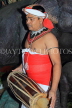 SRI LANKA, Kandy, cultural show, performer in traditional Kandyan dress, drummer, SLK5092JPL