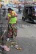 SRI LANKA, Kandy, town centre, road sweeper with traditional broom, SLK3659JPL