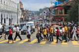 SRI LANKA, Kandy, town centre, traffic, and people crossing the road, SLK3840JPL